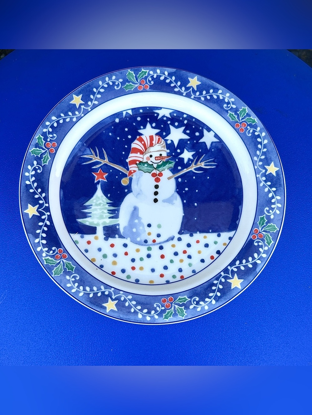 Vintage Discontinued NORITAKE EPOCH Mr. Snowman Illustrated Dinner Plate